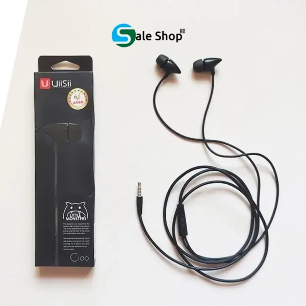 UiiSii C100 Earphone – Black Color