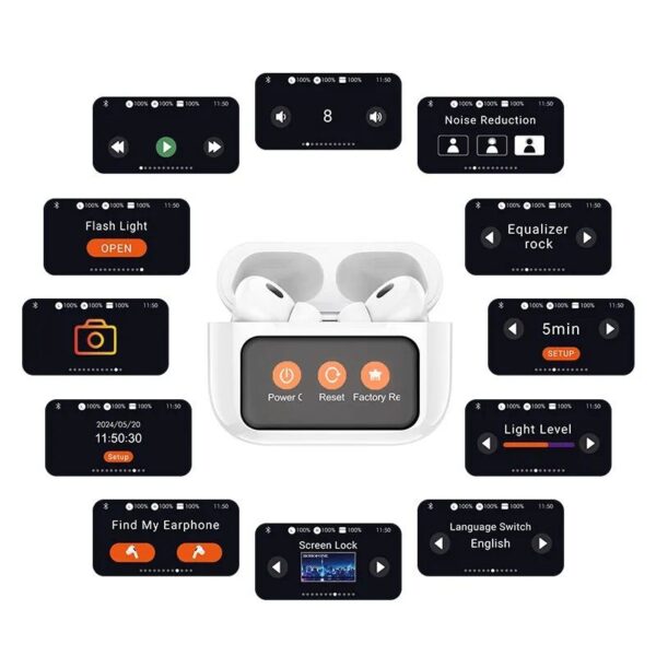 Airpods A9 Pro ANC / ENC Touch Screen Display - Image 4