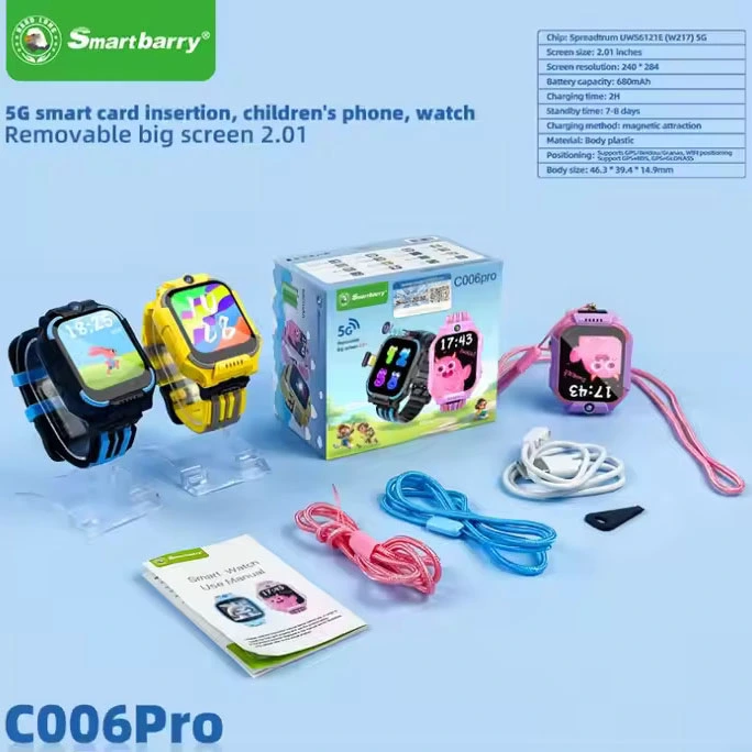 C006 Pro; Video Call,; Real-Time GPS Tracker; Kids Smartwatch –